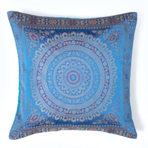 Indian Mandala Silk Brocade Pillow Cushion Cover Sofa Throw Ethnic Home Decor 