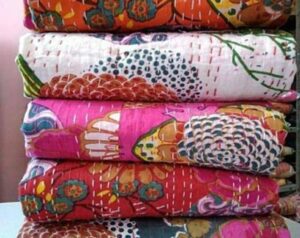 Lot Of Indian Vintage Kantha Quilt Handmade Throw Reversible Blanket Bohemian 