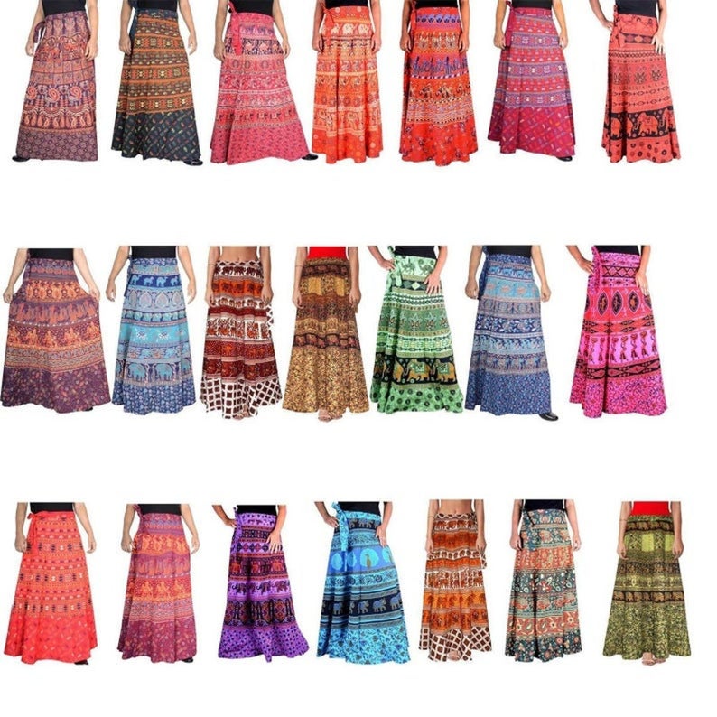 Wholesale Lot 5 Pc Indian cotton Long skirts Maxi Bohemian Skirt summer Dress