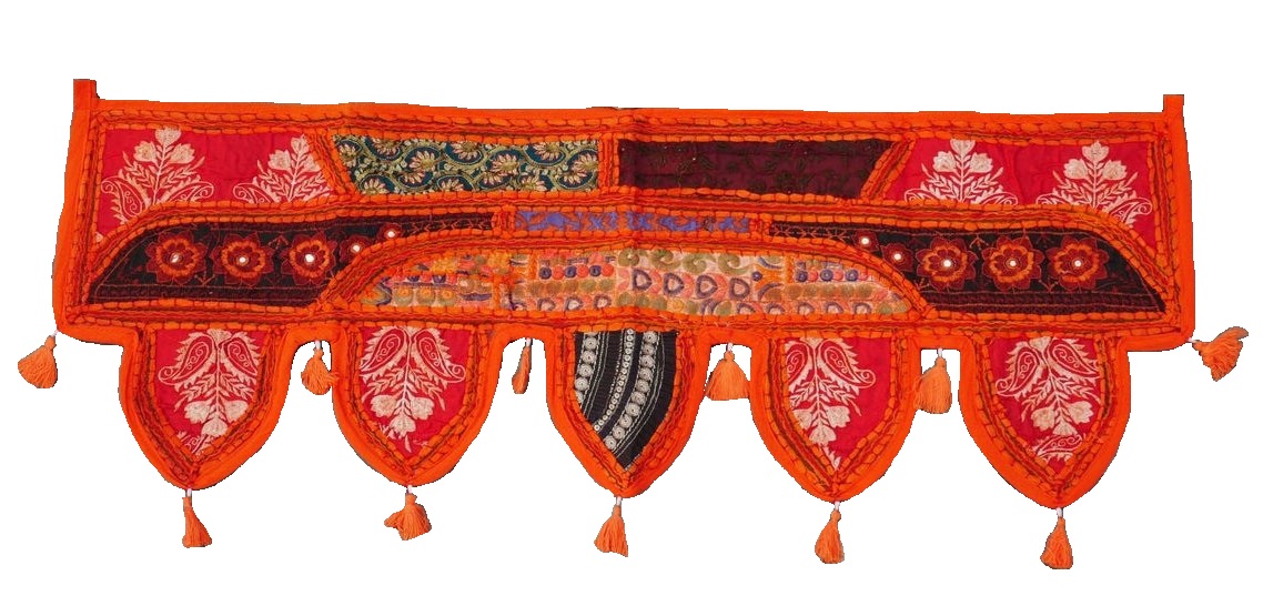 Details about   Indian Handmade Decorate Door Red Toran Valances Wall Hanging Cotton Patchwork 