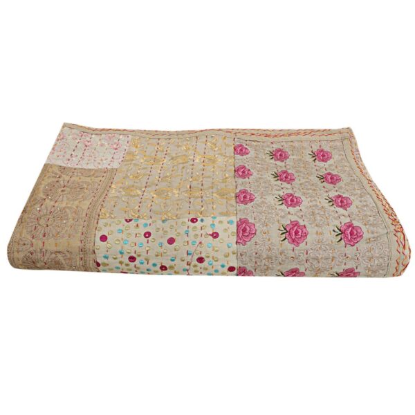 Item - 1 PC Indian Kantha Quilts Fabric - 100% Cotton Fabric. Dimension - 108" X 108" Inches ( 274 X 274 CM) Color - As Show in image Wash Care - Normal Hand Wash In Cold Water. Product Description: Indian Cotton fabric Hand Kantha Quilted King Size Quilt, Blanket / Bedspread These King Kantha quilt is made by two layer cotton fabric. These Kantha quilt is made by most of valuable hand art to give a unique Kantha pattern.