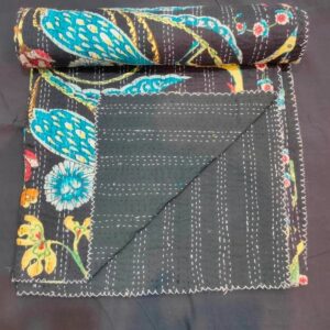 Birdprintkanthaquilt-kusumhandicrafts-handmadebedspread 2