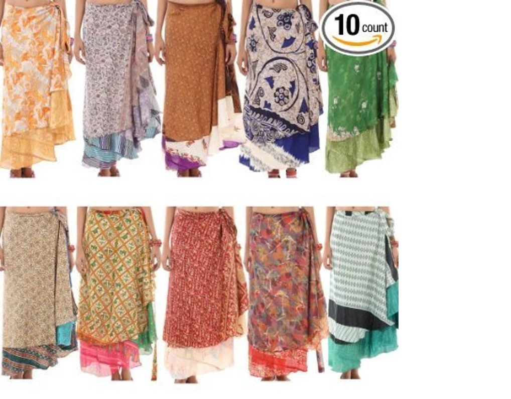 23 inches knee length silk wrap skirt - Jaipur Online Shop