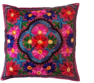 indian kantha pillow cover kusumhandicrafts