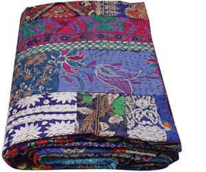indian kantha quilt kushumhandicrafs