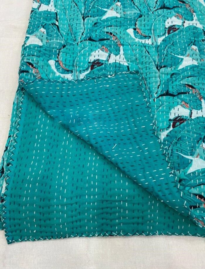 Turquoise-Banana-Print-Kantha-Kusumhandicrafts2