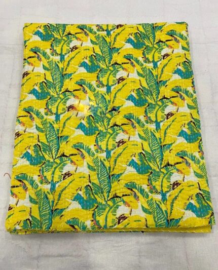 Yellow-Banana-Print-Kantha-Kusumhanducrafts1