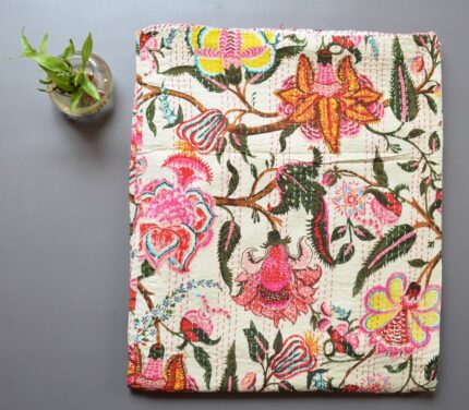 Colourfull-Floral-BlockPrint-Kantha-Kusumhandicrafts1