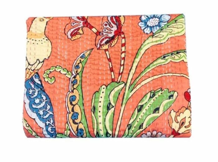 Orange-Peacock-Print-Kantha-Kusumhandicrafts3