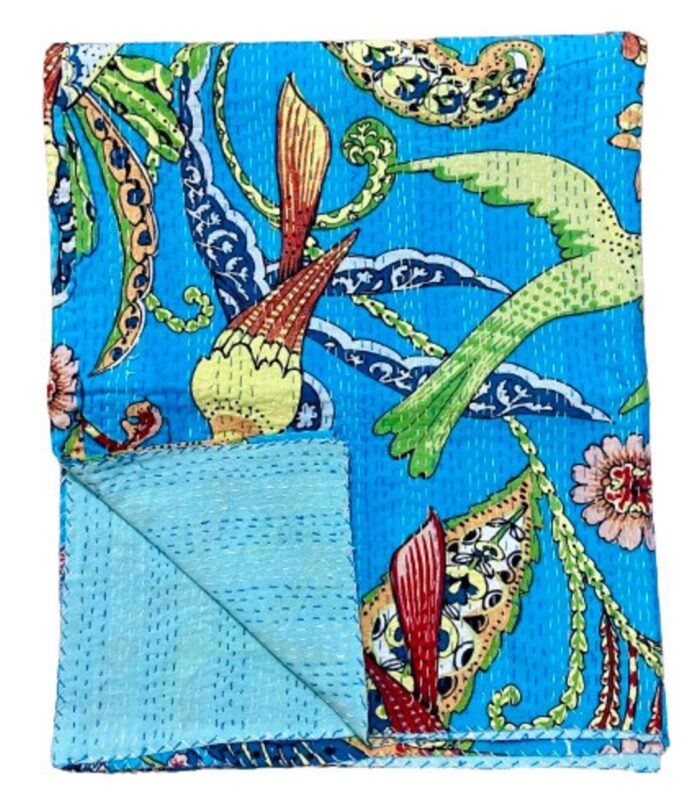 Peacock-Print-Blue-Kantha-Kusumhandicrafts4