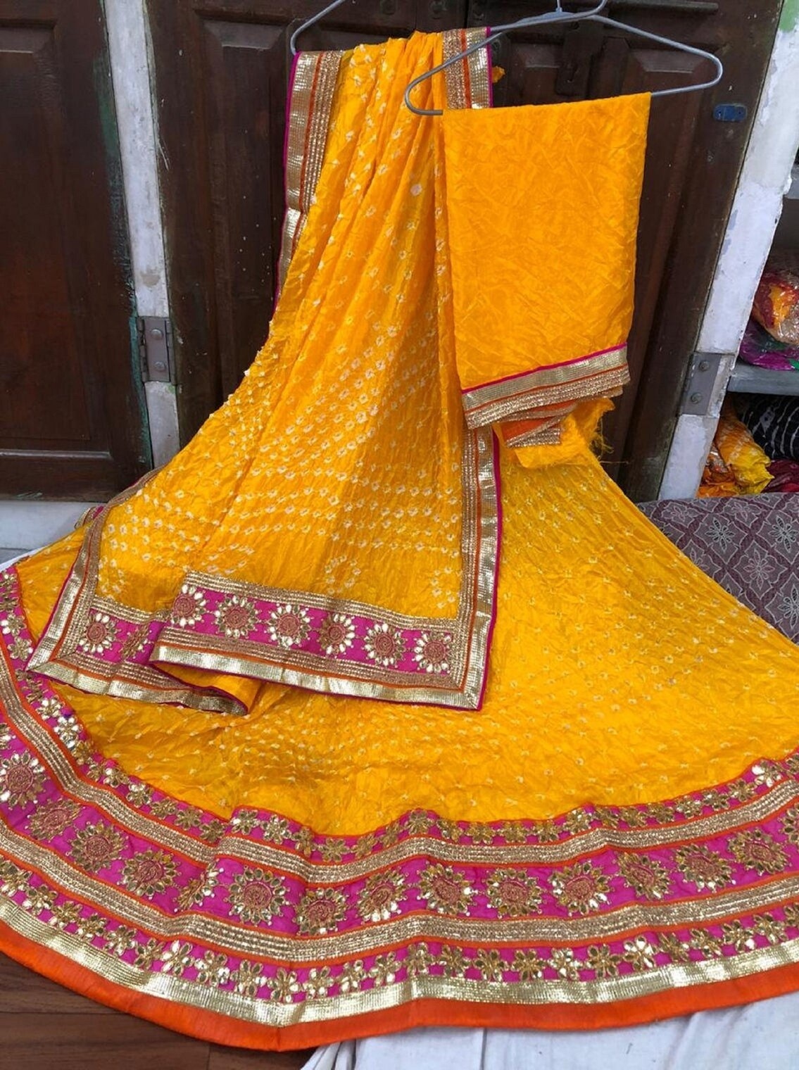 Yellow and Pink Jaipuri Lehenga Set - Rana's by Kshitija in 2024 | Kurta  neck design, Designer dresses indian, Lehenga